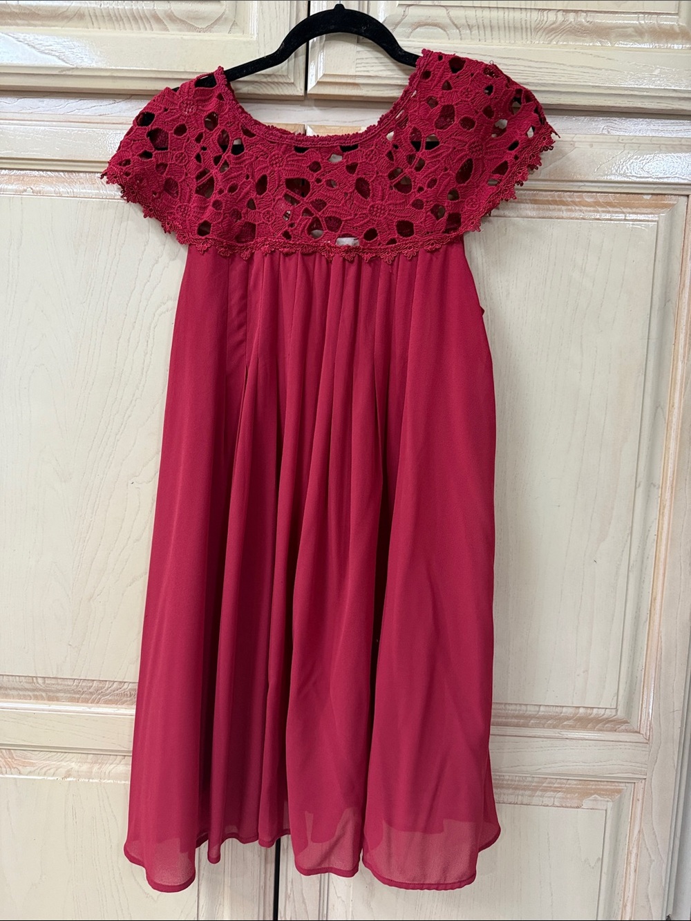 Altar'd State Red Crochet Yoke Formal Dress - Picture 3 of 3